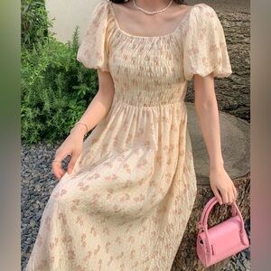Floral Smocked Midi Dress